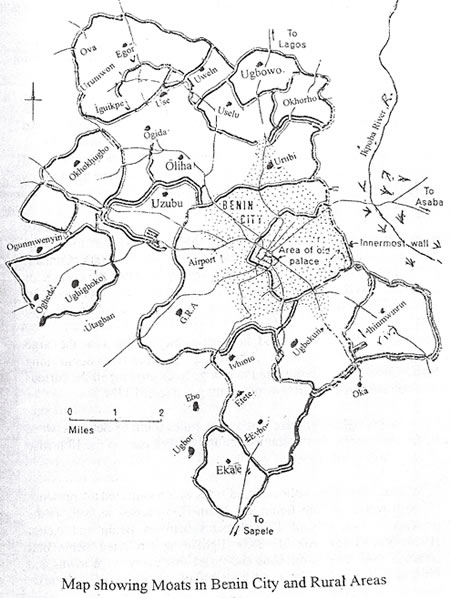 map of Benin moats